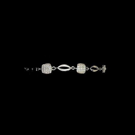 Handcrafted 92.5 Sterling Silver Zircon Bracelet with Italian Finish